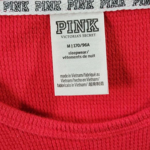 VS PINK Ribbed Longsleeve Top Red Size M - Picture 7 of 12
